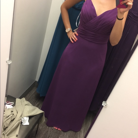 Formal full length bridesmaid’s dress-Eggplant - Picture 2 of 5